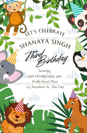 A Jungle themed Invitation for Indians in Design No. 2